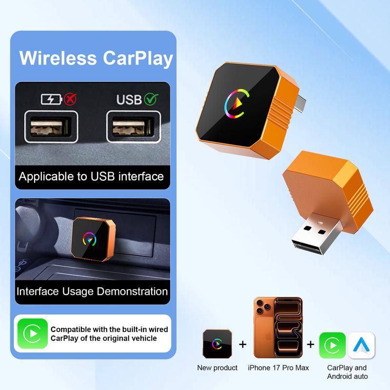 Aimoon Mini Orange Blue Silver Cube Pro 3.0 Wireless CarPlay